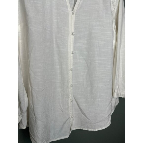 Lauren Conrad Women's Plus 0X White Ruffle Sleeve LS Blouse NWOT - Picture 5 of 13